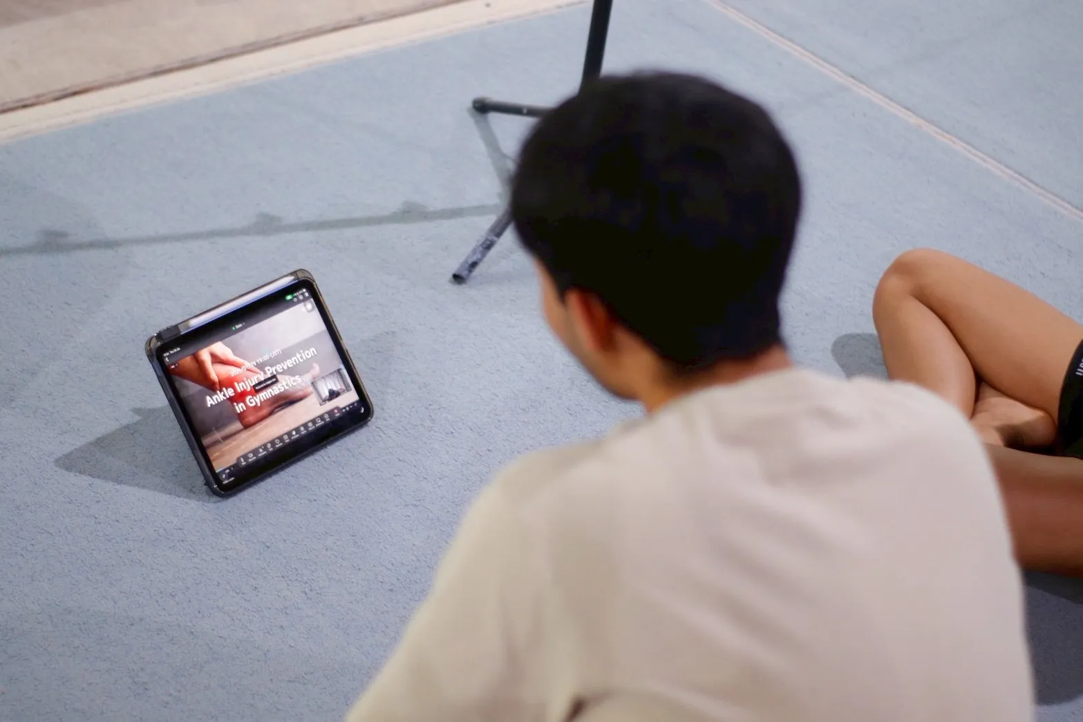 Gymnastics conditioning training session with athletes